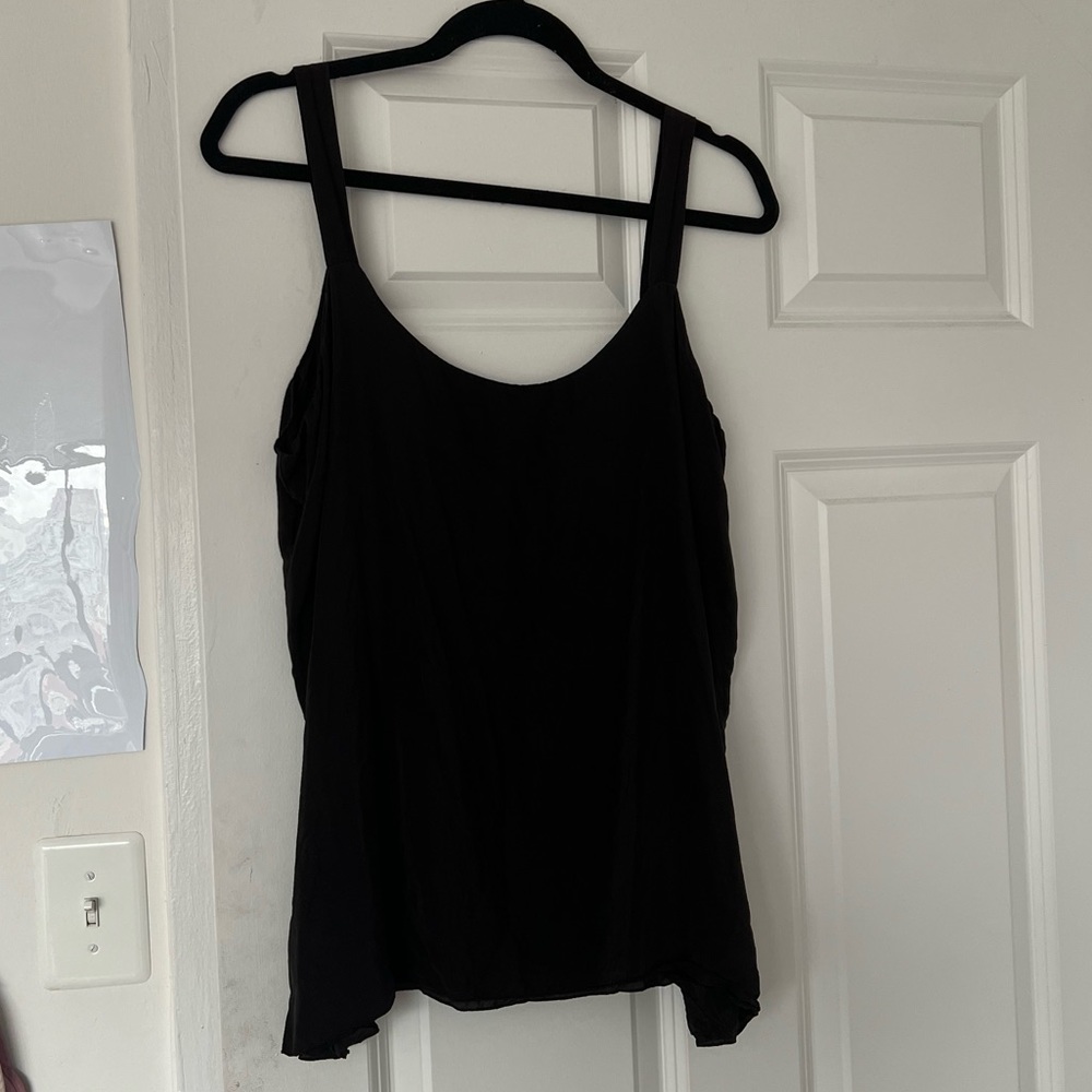 100% silk XL black tank/camisole blouse vintage